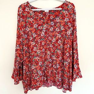 Penningtons Red Floral Blouse